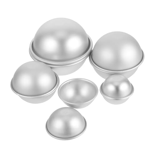 Amosfun 10 Piezas Molde de Pastel de Media Bola de Aleación de Aluminio para Hornear para Postres y Pudding Accesorio de Cocina Multiusos