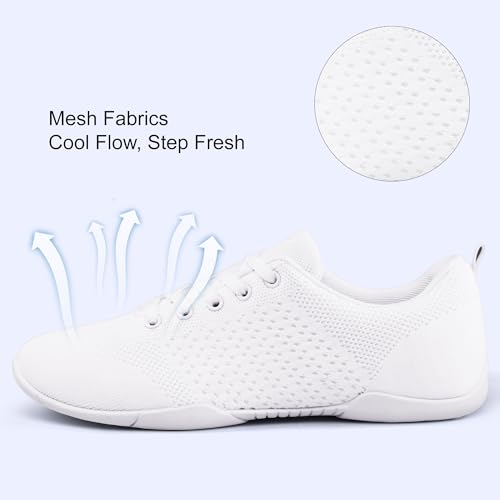 Cheer Shoes Women White Dance Shoes,Cheerleading Sports Training Athletic Tennis Comfortable Shoes2