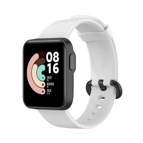Image of YODI Soft Silicone With Metal Buckal Classic Strap Bands for Redmi Watch 2 Lite / Redmi GPS Smart Watch Only, Comfort and Flexible Straps for Men Women and Kids (White)