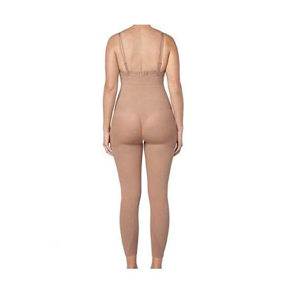 Leonisa-Footless-Thigh-Leg-Shapers-for-Women-Legs-Compression-Shapewear Leonisa Invisible Tummy Control Bodysuit Shapewear Leggings for Women with Leg Compression Shorts,Beige,S-M