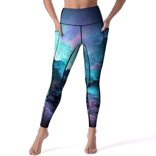 Pantalon de sport Nuages Mystérieux legging femmes de fitness en S