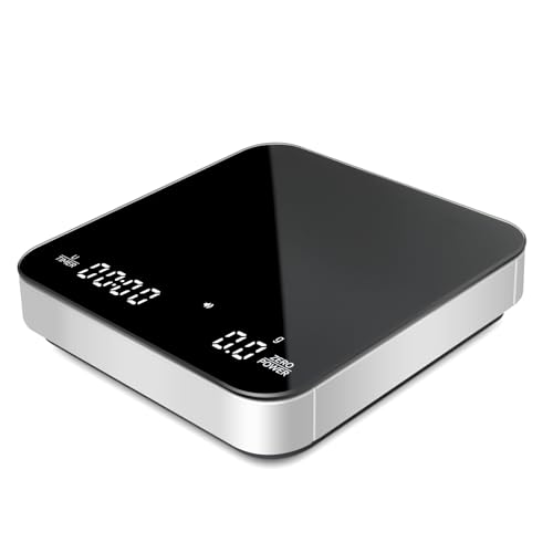Image of KitchenTour CafeMetric Coffee Scale with Timer 0.1g /2000g - Precision Small Scale for Espresso & Pour Over - Mini Scale with LED Display Recharge Black