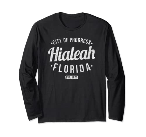 Florida Vintage Minimalist Retro Souvenir FL Hialeah Long Sleeve T-Shirt
