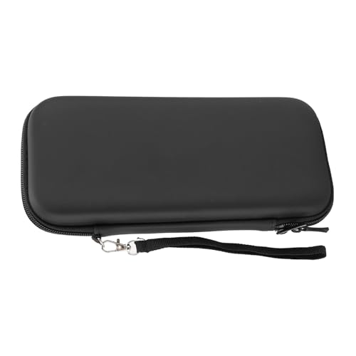 Game Console Portable Bag, Console Travel Carrying Case Pouch Dual Zipper with Wrist Strap for Charger Cables Earbuds for Switch (Black)