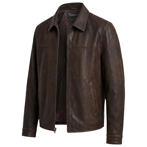 Image of Snuff Leather Jacket Genuine Lambskin Leather Jacket For Men Vintage Classic Snuff Style with Zip Out Liner