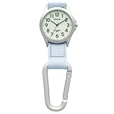 CREPHA(クレファー) キーホルダー時計 カラビナウォッチ アナログ 防水 見やすい バック かばん リュック用 ブルー AZ-CB-A4153-WTBL