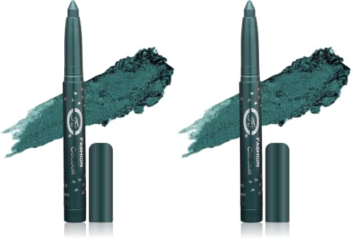 Image of FASHION COLOUR German Eyeshadow | Long-wearing | Easily Blendable Eye Shadow | High Pigmentation | Shimmery lids | Seamless glide | Buildable | Eyeshadow Stick | Forest Green (Pack of 2)