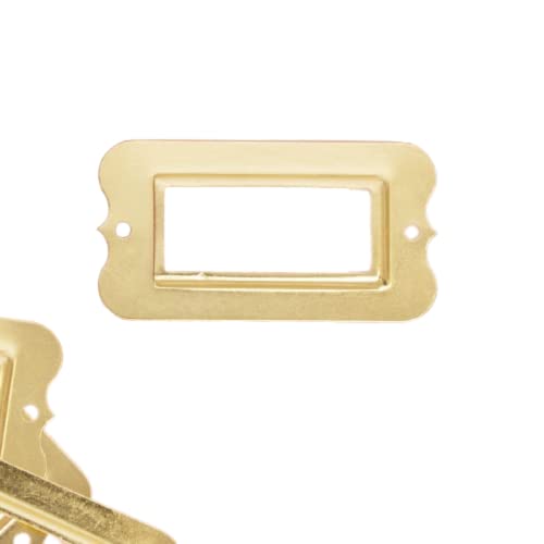 Craftelier - Set of 4 Royal Metallic Label Holders for Decorating Your Scrapbooking Projects and Labeling Albums, Planners, Notebooks or Organizing Boxes - Size 6,3 x 3,3 cm - Gold Color