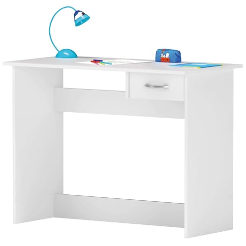Demeyere Escritorio Mesa De Estudio Juvenil 100 Cm, Blanco, Para Ordenador, Habitación Infantil