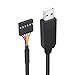 DTech USB to TTL Serial 5V Adapter Cable with FTDI FT232RL Chip 6 Pin 0.1 inch Pitch Female Socket Header UART IC Windows 11 10 8 7 Linux MAC OS (6ft, Black)