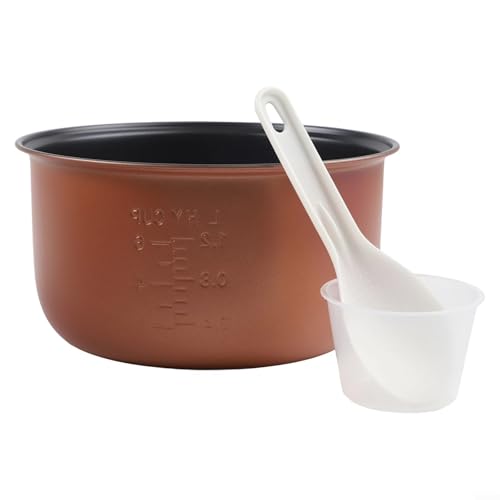 Replacement Aluminium Alloy Inner Pot For Rice Cooker Non-Coating With Measurement Indicators, Ideal For Precise Cooking, Perfect For Rice And Soup Preparation(5L)