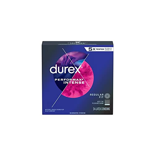 Durex Performax Intense Ribbed & Dotted with Delay Lubricant Premium Condom (72 Count)