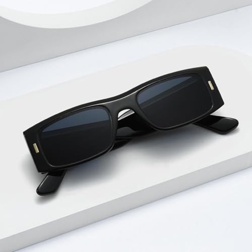 Lunettes de soleil bleu rétro à rivets style tendance UV400