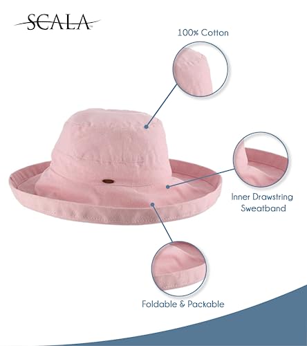 Sombrero de algodón para mujer con ala ancha y cuerda interior miniatura 2