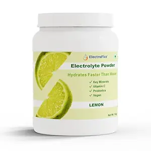 ElectroFizz Instant Hydration Energy Drink for Workout for Men and Women- Electrolyte Powder, Vitamin C, Probiotics - 1 Kg Jar Pack (Lemon)