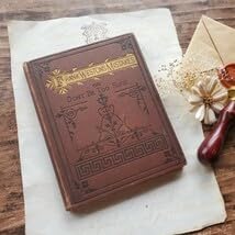 アンティーク本 Amazon.co.jp: 1877年 赤銅色装丁の模様が素敵なアンティーク本