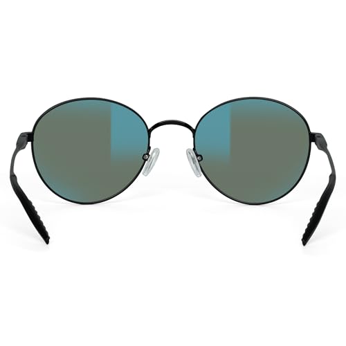 Bnus pilot aviator sunglasses for men women Metalframe corning glass lens polarized UV400 protection Italy made (Black Metal, G-15 Polarized)3