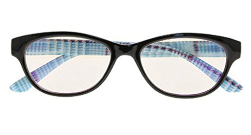Women's Cat-eye Anti Blue Ray Glasses for Computer Screen Reading Pattern Arms(Blue)