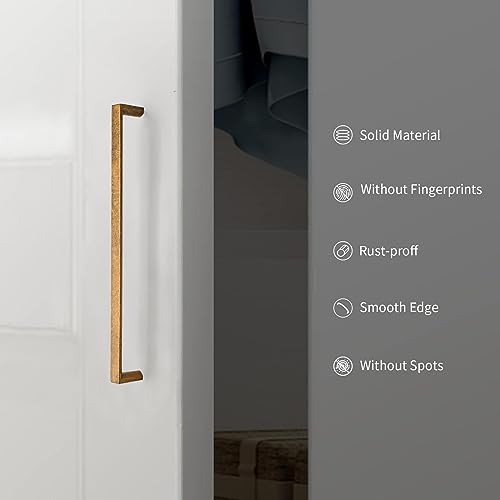 Image of 10 Pack 7.5 Inch(192mm) Kitchen Cabinet Handles Antique Brass Cabinet Pulls Kitchen Cabinet Hardware Drawer Pulls for Cupboard Wardrobe