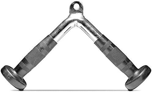 Miniatura 4 de FITNESS MANIAC USA Tricep Press Push Down Bar V Handle Close Grip Cable Multi Gym Attachment Pro Tricep V-Bar con asas de goma