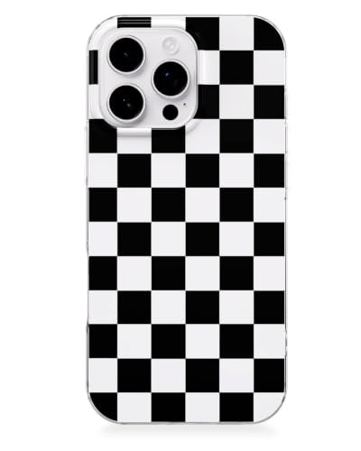 Coque iPhone 16 Pro Max MagSafe Feams en TPU antichoc à carreaux noirs de 6,9 pouces