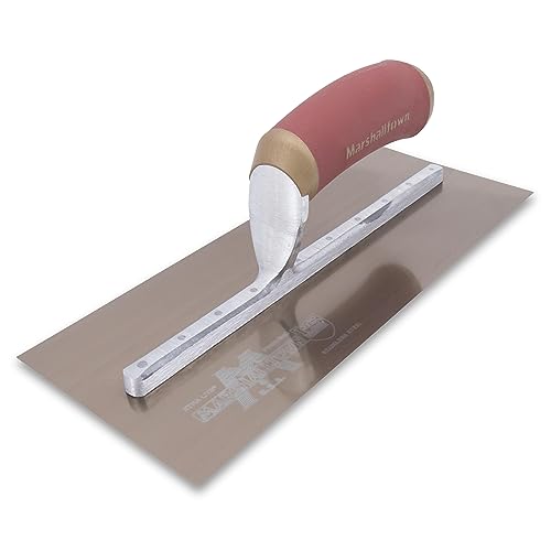 MARSHALLTOWN PermaShape Plasterers Finishing Trowel, 279 x 114 mm, Broken-in Golden Stainless Steel, DuraSoft Handle, PB1GSD