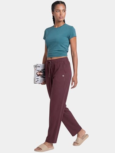 Image of Enamor Mid Rise Regular Length Adjustable Drawstring Basic Home Lounge Pant for Women - Relaxed fit - E404