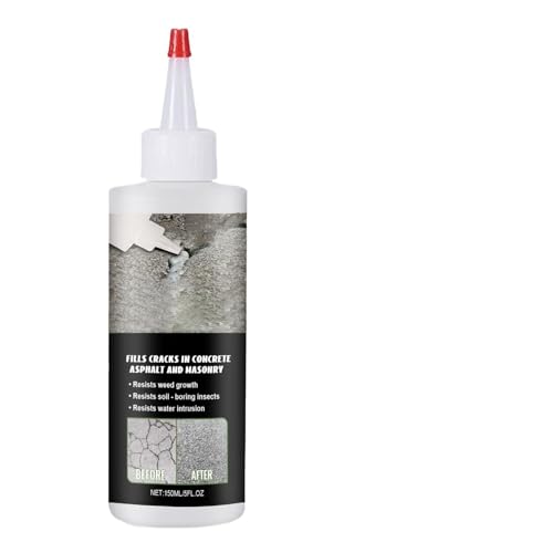 Relleno para grietas en el asfalto – Sellador para reparación de hormigón y carreteras de 150 ml | Producto impermeable para la reparación de grietas para caminos, aceras, asfalto, cemento