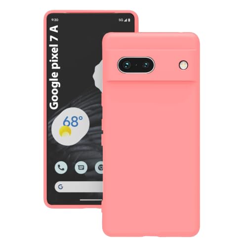 Image of KACA Silicone Back Case for Google Pixel 7a, Soft-Touch, Shockproof Phone Back Cover for Google Pixel 7a (Pink)