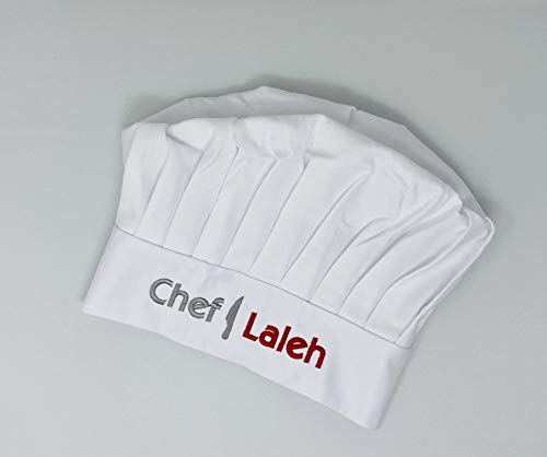 Embroidered Chef Hat With Custom Name A Great Gift Adult Premium Quality (White) #TOP5