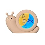 Alecto BC110BE Simon - Réveilleur - Réveil éducatif pour Enfants - Veilleuse - Apprendre à Dormir et se réveiller avec Un réveil LED pour Enfants - Escargot, Taupe