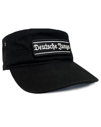 No Face No Name Military-Cap Deutsche Jungs in schwarz mit Anhänger