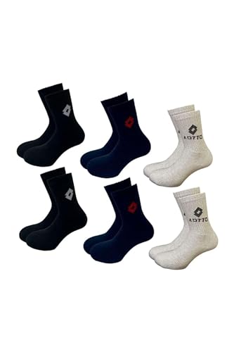Lotto, 12 Paires Chaussettes de tennis homme/femmes en coton doux et respirant, certifiées OEKO-TEX, couleurs assorties, 35-38