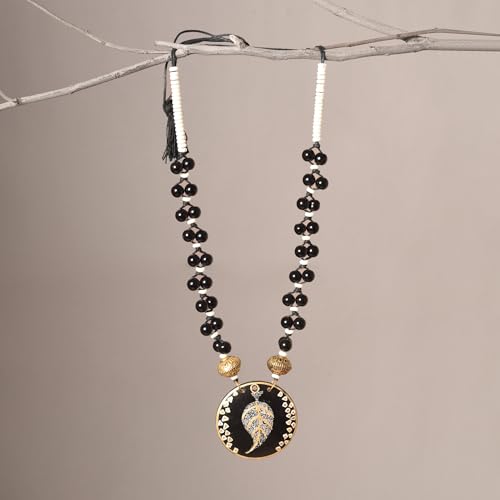 Image of AAKRITI ART CREATIONS Handcrafted Tribal & Brass Necklace Collection | Floral, Leaf & Elephant-Inspired Artisan Jewelry | Dhokra, Glass & Ethnic Statement Necklaces for Women