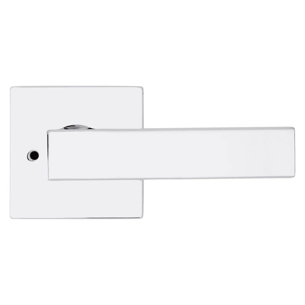Kwikset Singapore Privacy Door Lever for Bedroom and Bathroom Doors in Polished Chrome, Chrome,rose, 1 Pack - Image 2