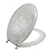 Ginsey Elongated Resin Toilet Seat with Chrome Hinges, Capice