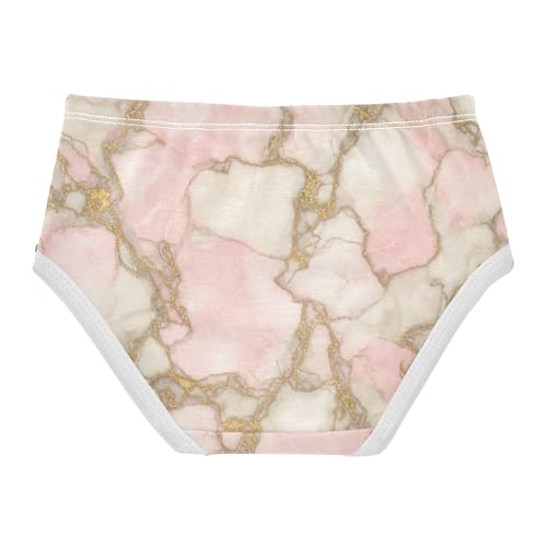 Girls Underwear Toddler 2t Cotton Panties Little Girl Colorful Briefs Undies Kids Pink White Marble Golden Veins2