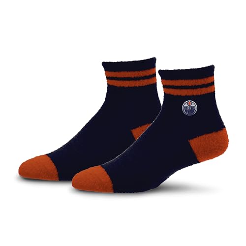 For Bare Feet NHL EDMONTON OILERS Cozy Two Stripe Quarter Sock Team Color YOUTH