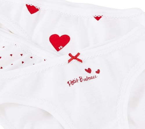 Petit Bateau Knickers PANTIES 3-Pack - White w. Hearts STYLE A00FP SIZES 2-123