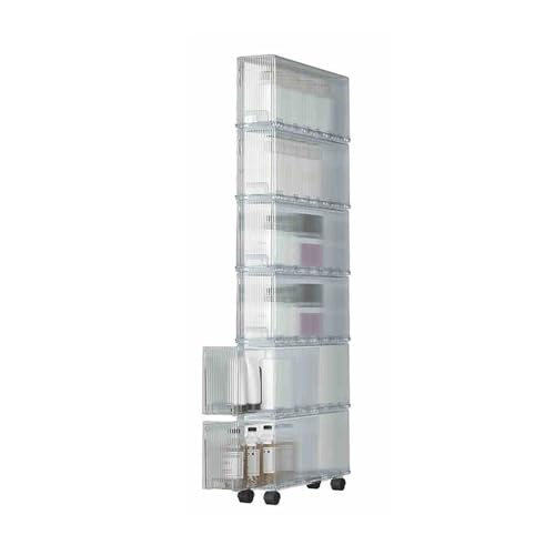 HARELA Mueble de baño para Inodoro Armario de Almacenamiento para baño, Gabinete de Almacenamiento Delgado para Espacios pequeños, Armario de Cocina Alto y Estrecho(White - 6 Tier)