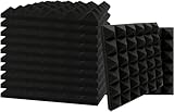 SK Studio 12 Stück Akustikschaumstoff Noppenschaumstoff Akustik Schaumstoff Schall Dämmung für Tonstudio Schallabsorbierende Dämpfungswand Schaumpyramide 30x30x2.5cm, Schwarz