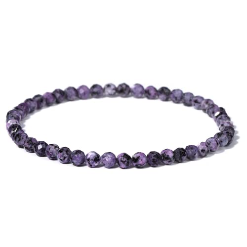 Labradorite facettes 4mm contre les bijoux ternes le quartz naturel violet éclatant