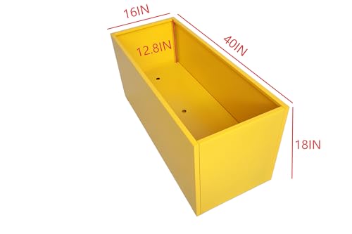 MinCHI257 40" L x 16" W x 18" H Metal Large Rectangular Planter - Long Planter Box for Outdoor Patio/Porch Planter Boxes Outdoor Modern Design for Plants, Flowers, Garden,Spliced Flower Pot (Yellow) by MinCHI257 - Image 2