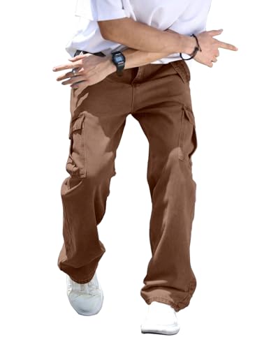Image of AVANOVA Men's Cargo Jeans Slim Fit | Stylish Stretch Denim Trousers with Multi Pockets | Casual Wear Pants for Men | Comfortable Daily & Office Denim Wear Bottoms (Jeans 250)