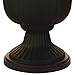 Southern Patio Lightweight 19 Inch Round Outdoor Utopian Urn Accent Pot for Large Sized Flower Plants with UV Coated Finish, Black