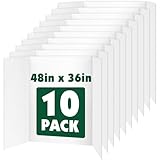 10 Pack Trifold Poster Board, 36in x 48in Corrugated Project Board, White Presentation Board, Trifold Display Board for School Project, Business Presentation, Science Fairs, Event Display