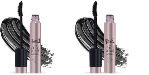 Image of Glam21 HD Dense Mascara, With Petite Brush, Thermal Sensitive Technology, Smudge Proof, Water Proof, Voluminous Eyelashes, 16 Hours Long-wear (Black) | 10ml (Pack of 2)