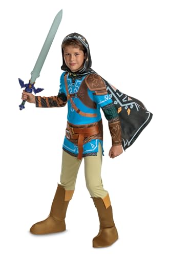 Disguise Boys Link Costume for Kids, Official Tears of the Kingdom Deluxe Costume With Boot Covers and Hood