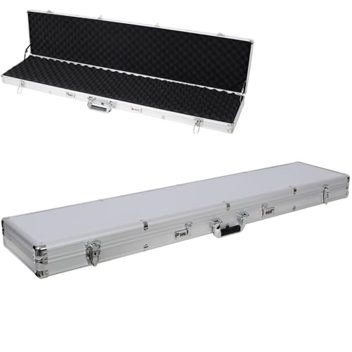 SRECELL Portable Aluminum Rifle Gun Hard Case with Lock, Waterproof & Crushproof, Padded Foam...