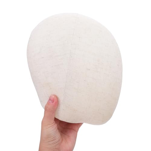 Cabeza de Maniquí de Plástico Beige con Base Estable para Práctica 5